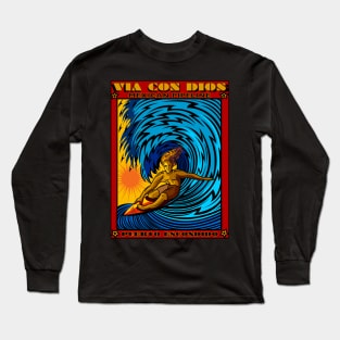 SURFING MEXICAN PIPELINE PUERTO ESCONDIDO MEXICO Long Sleeve T-Shirt